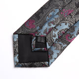 Paisley Tie Handkerchief Set - B3-BLUE PINK