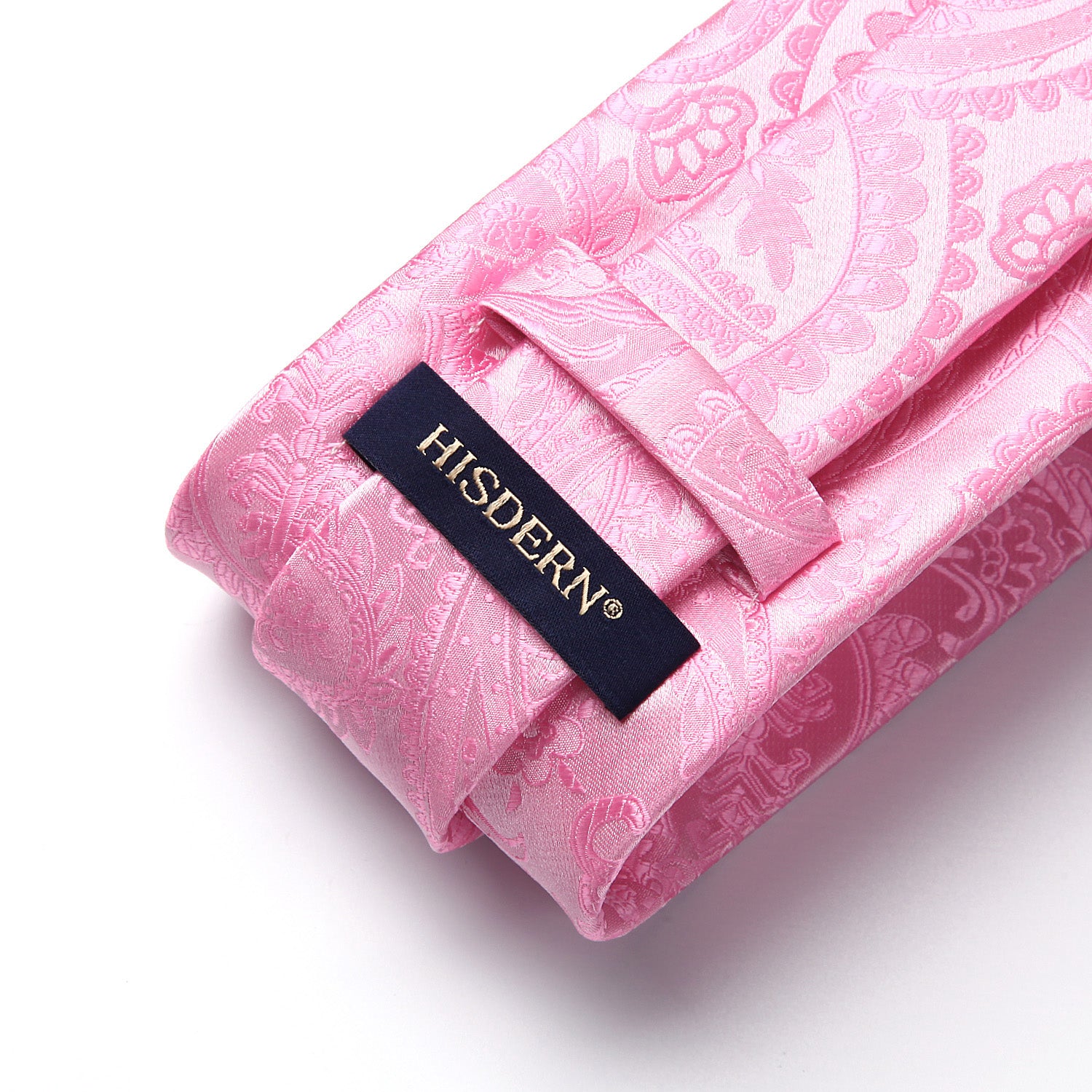 Solid Paisley Tie Handkerchief - PINK