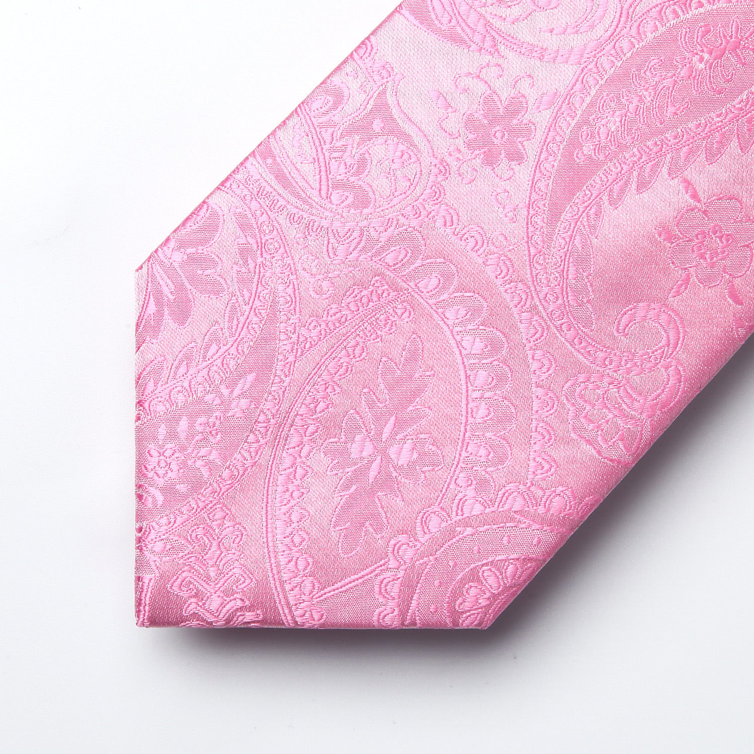 Solid Paisley Tie Handkerchief - PINK