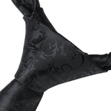 Solid Paisley Tie Handkerchief Set - BLACK 4