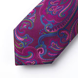 Paisley Tie Handkerchief Set - A12-HOT PINK/BLUE