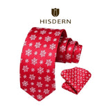 Christmas Tie Handkerchief Set - RED/WHITE 