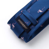 Animal Pattern Tie Handkerchief Set - NAVY BLUE