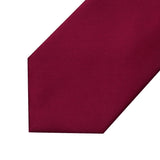 Solid Tie Handkerchief Set - BURGUNDY RED