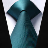 Solid Tie Handkerchief Set - A-TEAL