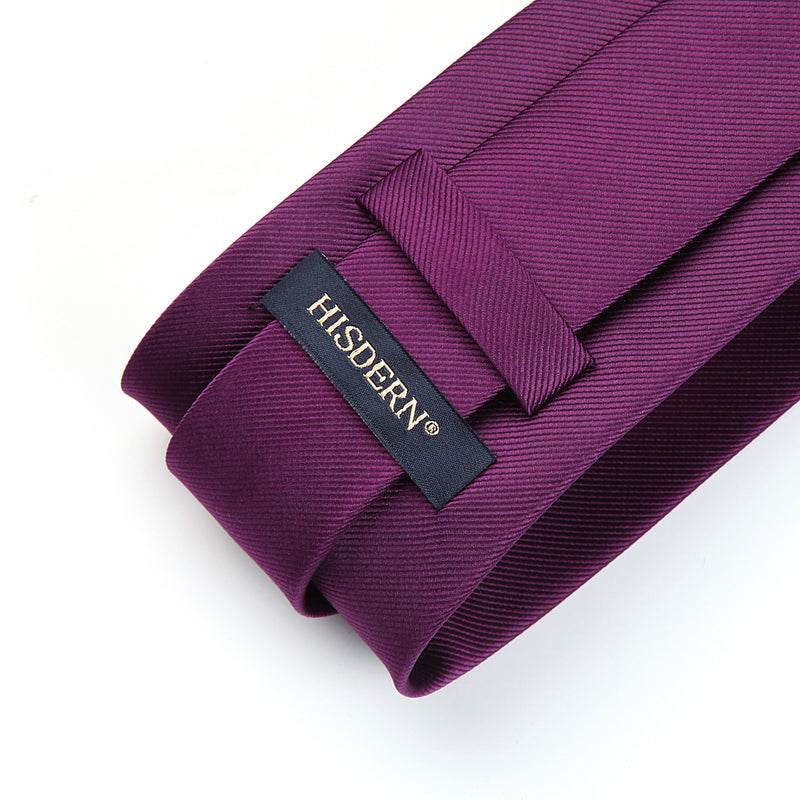 Solid Tie Handkerchief Set - H-PURPLE