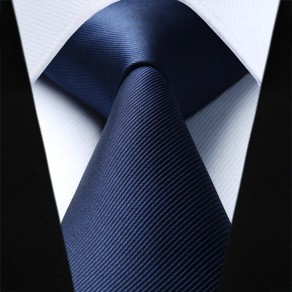 Solid Ties Handkerchief Set - E-NAVY BLUE