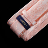 Paisley Solid Tie Handkerchief Set - A-PINK