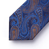 Paisley Tie Handkerchief Set - BLUE/BROWN