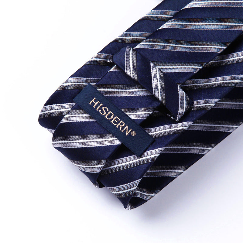 Plaid Tie Handkerchief Set - S-NAVY BLUE