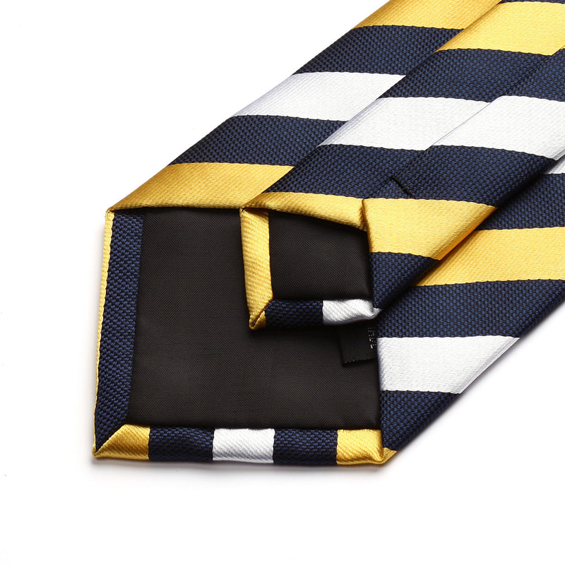 Stripe Tie Handkerchief Set - S-YELLOW 2
