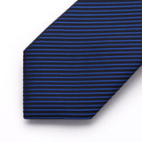 Stripe Tie Handkerchief Set - 06 NAVY BLUE/BLACK