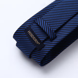 Stripe Tie Handkerchief Set - 06 NAVY BLUE/BLACK