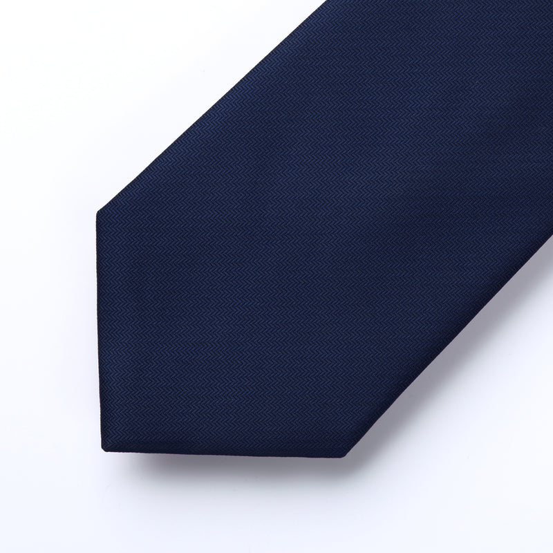 Stripe Tie Handkerchief Set - 02 NAVY BLUE