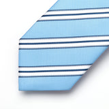 Stripe Tie Handkerchief Set - A-BABY BLUE/WHITE