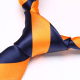 Stripe Tie Handkerchief Set - S-ORANGE