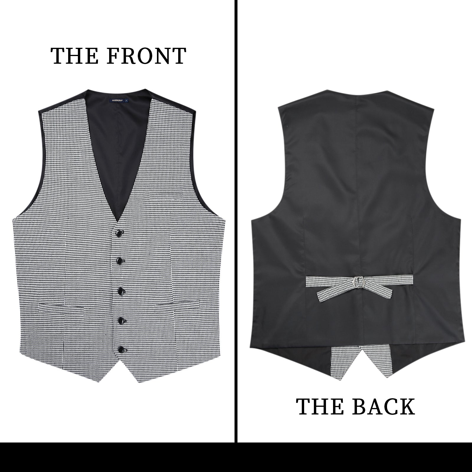 Plaid Slim Vest Grey Houndstooth