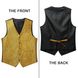 Plaid 3pc Suit Vest Set - GOLD-NEW