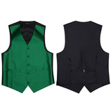 Solid 3Pc Suit Vest Set Green