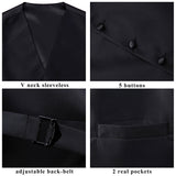 Solid 3Pc Suit Vest Set Black