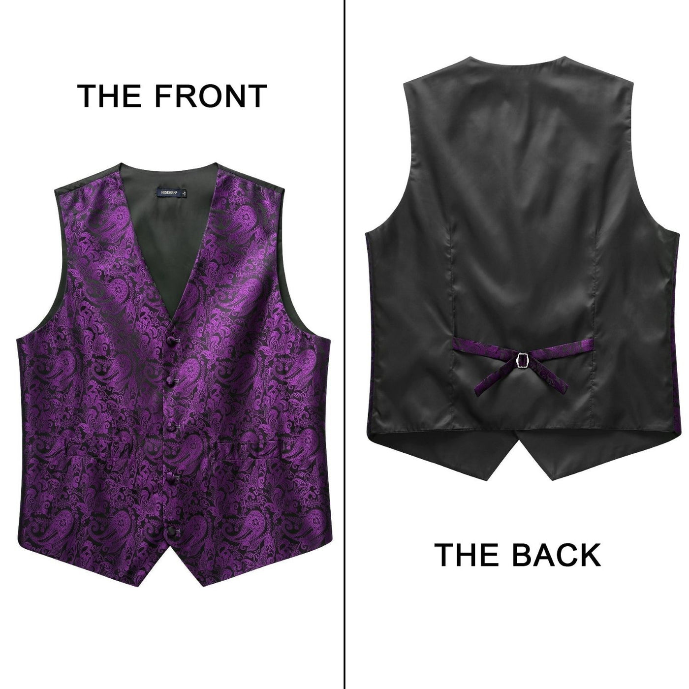ベスト・ジレ THE ANDAMANE Tyrian purple polyester vest VP677P13_3_c3c17169-4174-43ce-