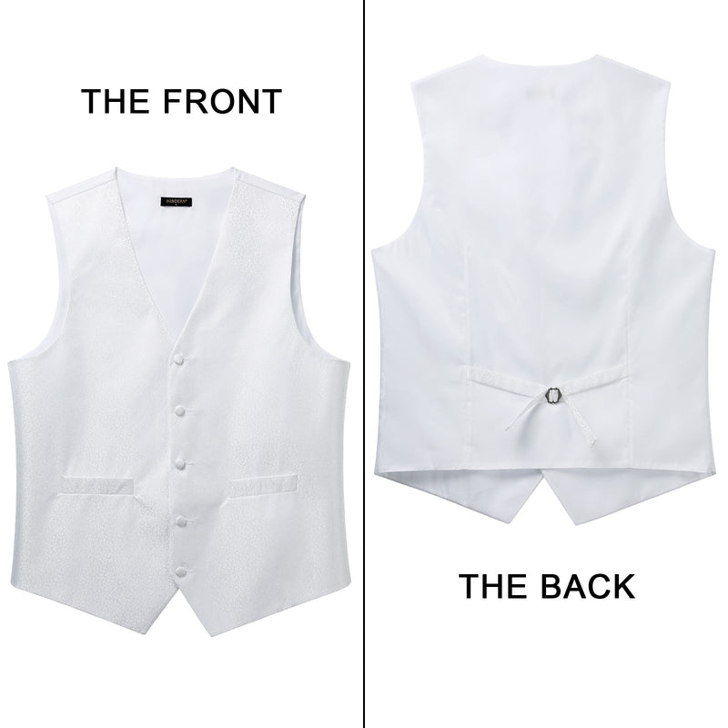 Paisley Floral 3pc Suit Vest Set - WHITE