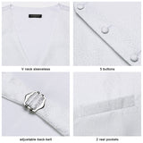 Paisley Floral 3pc Suit Vest Set - WHITE