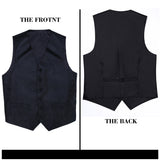 Paisley Vest Tie Handkerchief Set Black 3