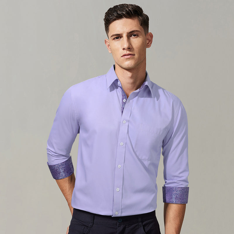 Casual Formal Shirt With Pocket Purple