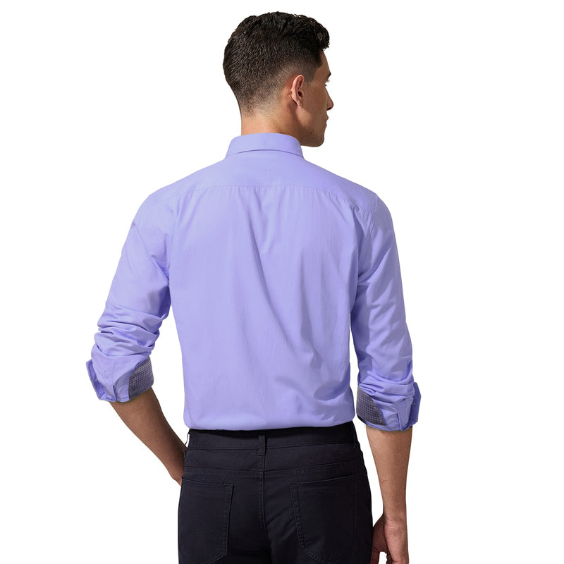 Casual Formal Shirt with Pocket - 15-PURPLE