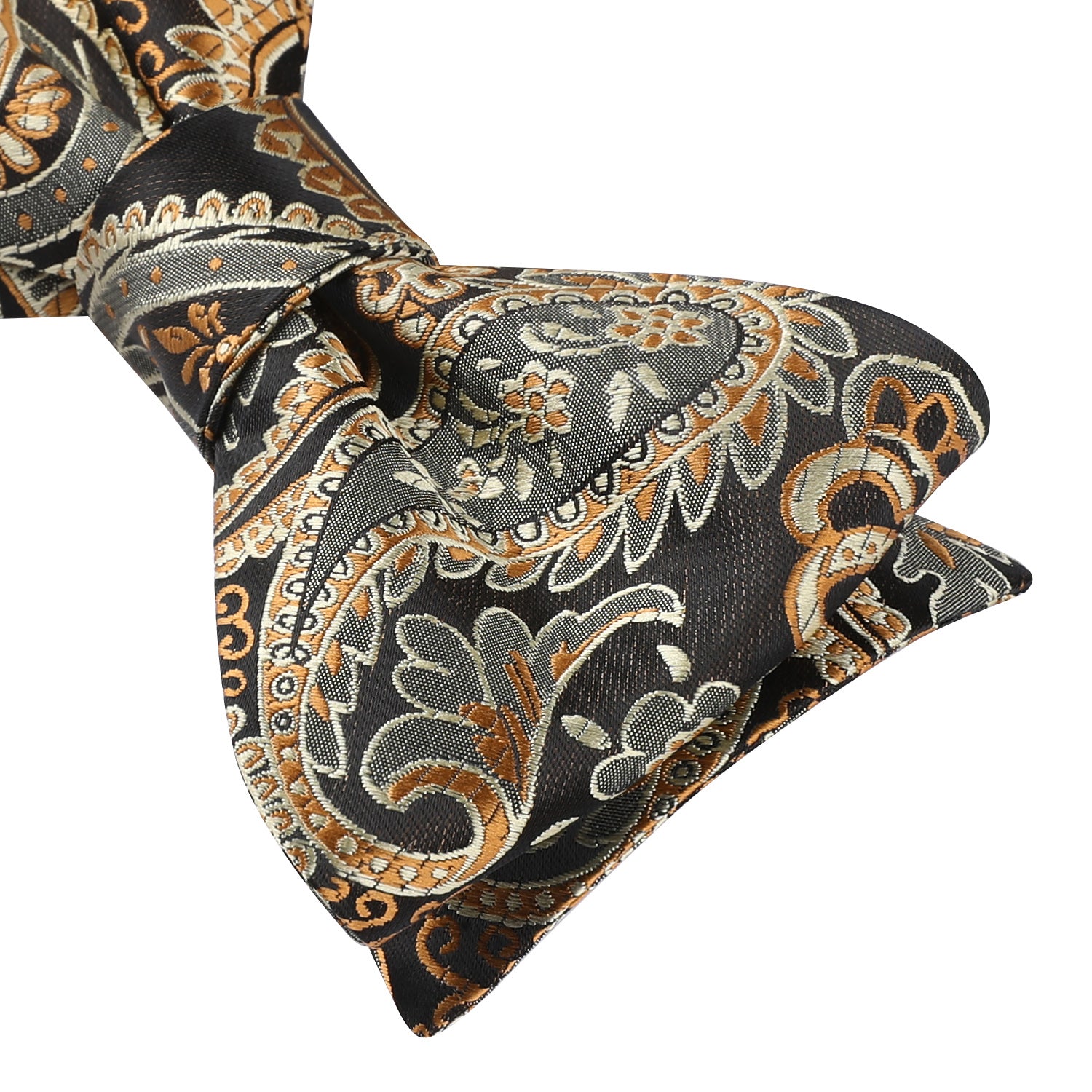 Paisley Formal Bow Tie & Pocket Square - 05-GOLD