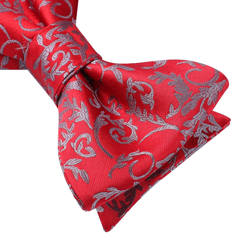 Floral Bow Tie & Pocket Square - A-RED PAISLEY