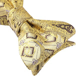 Paisley Floral Bow Tie & Pocket Square - A-B GOLD