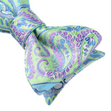 Floral Bow Tie & Pocket Square - AQUA/PURPLE