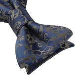 Floral Bow Tie & Pocket Square - A-B NAVY BLUE