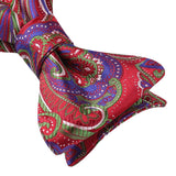 Paisley Bow Tie & Pocket Square - B-RED/GREEN/PURPLE