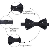 Polka Dot Pre-Tied Bow Tie for Boy - BLACK/WHITE 1