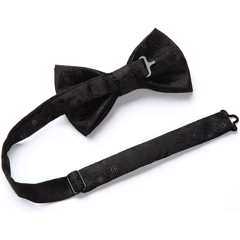 Paisley Pre-Tied Bow Tie & Pocket Square - H-BLACK4