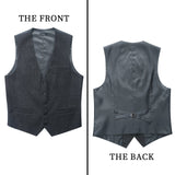 Formal Suit Vest - CHARCOAL-WOOL BACK