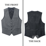 Formal Suit Vest - A-GREY-SMOOTH BACK